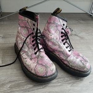 Pink snake skin dr martens